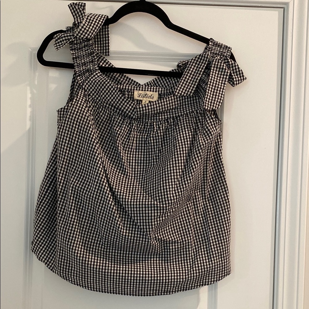 Gingham Checkered Top by - Black and White